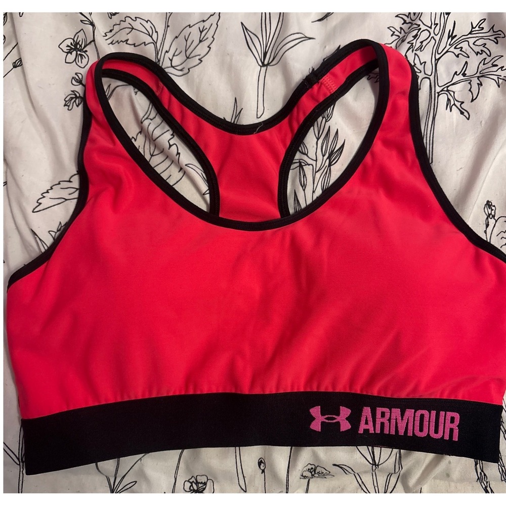 Under Armour Hot Pink Lightly‎ Padded Racerback Sports Bra, Medium